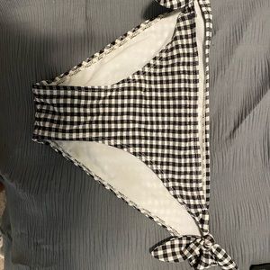 Plaid bikini bottoms. Not cheeky! Adjustable tie on both sides.